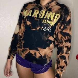 Bleach dyed Harding University Zip up